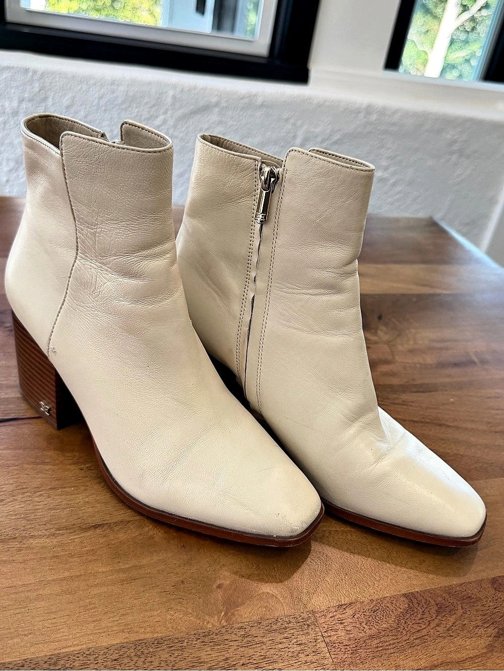 Sam Edelman Cari Leather Boots in Cream - Women’s Woze 8M